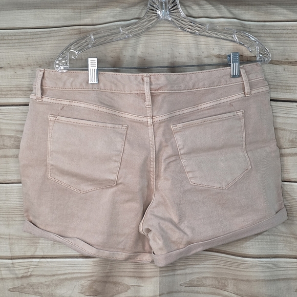 Mossimo Target Shorts Midi Denim Baby Pink Mid Rise Stretch 4" cuff inseam 14 - Picture 4 of 6